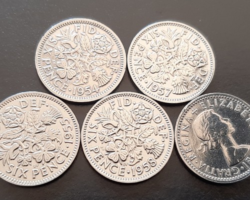 日本製 硬貨 50コインセット 1955年 幸せのシックスペンス イギリス ...