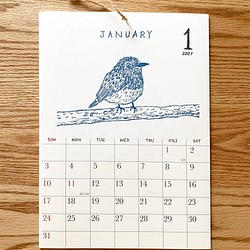 2021鳥類カレンダー　壁掛けタイプ（日曜始まりと月曜始まり選べます♪） 1枚目の画像