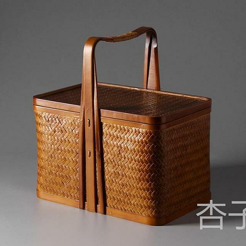 竹編みバッグ 茶道具収納 収納ケース古風 職人手作り0-