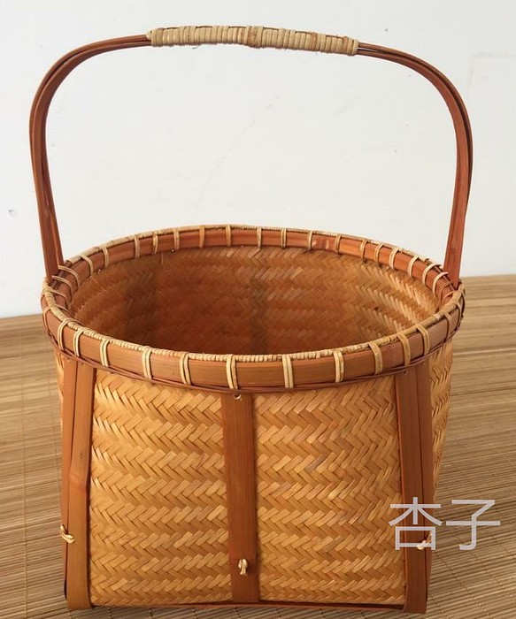 適当な価格 職人手作り 収納ケース 自然竹の編み上げ 茶道具収納 