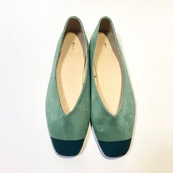 [實物 23.0cm 500 日元折扣 SALE] Easy petanko！ 2WAY 雙色芭蕾舞鞋 第1張的照片