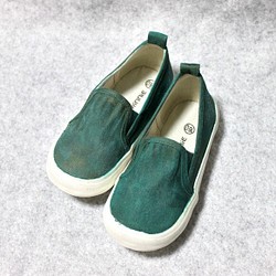 「緑青」錆の浮いた靴(キッズ） 1枚目の画像