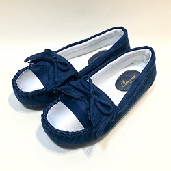 “1600日元折扣SALE”輕而易舉！流蘇雙色莫卡辛鞋（海軍 x 銀色）23.0cm-24.0cm 第1張的照片