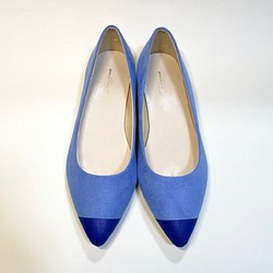 [展覽]雙色2厘米高跟鞋（藍色x海軍藍） 第1張的照片