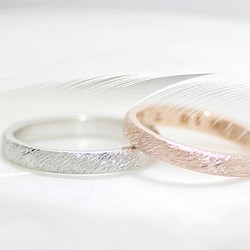 羽の結婚指輪　～フェザー～　＜プラチナ/ピンクゴールド＞ 1枚目の画像