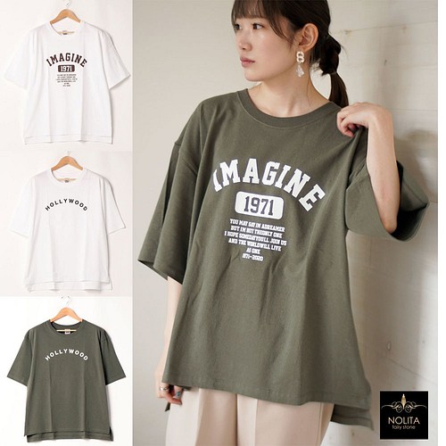 Sale ロゴ プリント カレッジ Tシャツ ビッグシルエット おおきめ ゆったり ｔシャツ メンズ レディース Tシャツ カットソー Nolita 通販 Creema クリーマ ハンドメイド 手作り クラフト作品の販売サイト