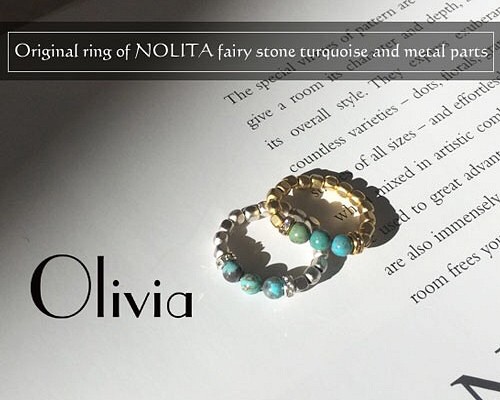 天然ターコイズとメタルパーツのリング 指輪・リング NOLITA 通販 ...
