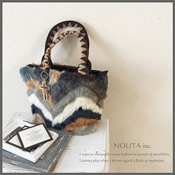 NOLITA原創假毛皮手提包藍寶石c525 第1張的照片