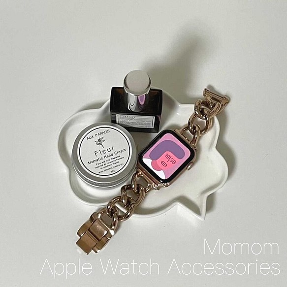 Apple Watch 3dチェーンベルト ローズゴールド 全サイズ対応 ブレスレット バングル Momom 通販 Creema クリーマ ハンドメイド 手作り クラフト作品の販売サイト