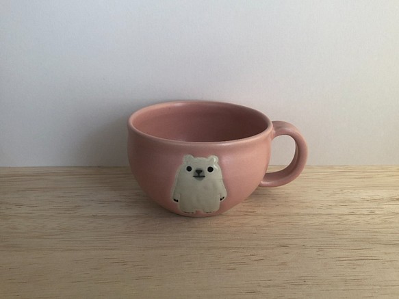 スープカップ（シロクマ・ピンク） 1枚目の画像