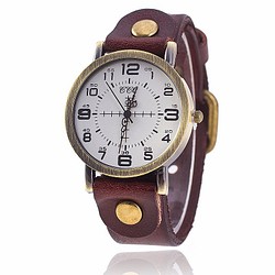 再々々々販ユニセックスタイプの時計付ブレスレットで、年齢・男女問わず人気です。ダークブラウン 1枚目の画像
