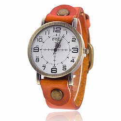 再々々々販ユニセックスタイプの時計付ブレスレットで、年齢・男女問わず人気です。オレンジ 1枚目の画像