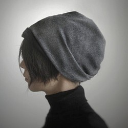 ターバンな帽子　グレー＋黒 1枚目の画像