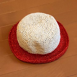 《送料無料》エコアンダリア手編み帽子 1枚目の画像
