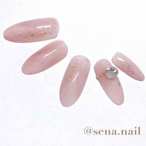 ネイル チップ 03 塗りかけ くすみカラー キレイめネイル リング スワロフスキー ネイルチップ ネイルシール Sena Nail 通販 Creema クリーマ ハンドメイド 手作り クラフト作品の販売サイト