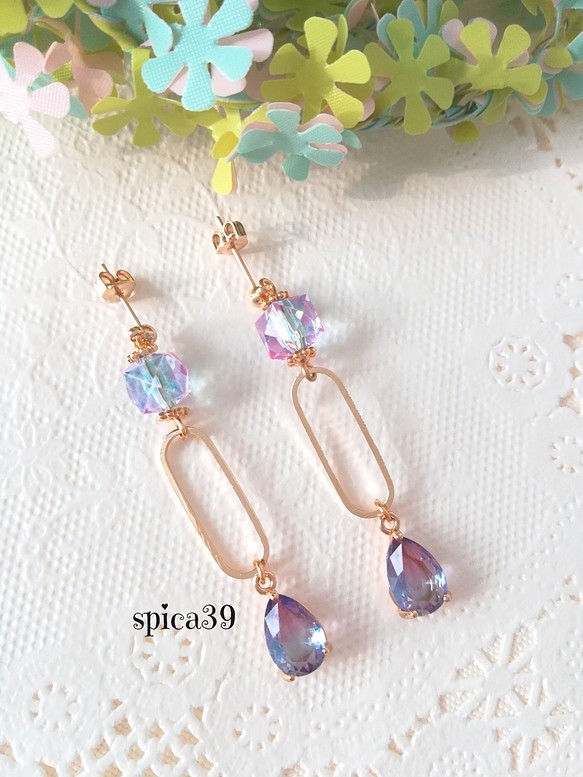 朝焼け色のピアス ピアス（スタッド・一粒） spica39 通販｜Creema