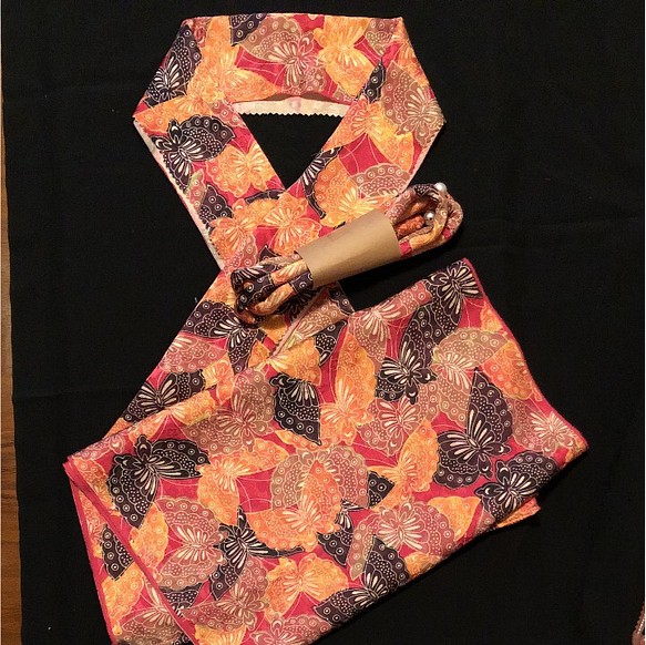 半衿 帯締め 帯揚げセット 着物リメイク(正絹) 和装小物（帯・半襟