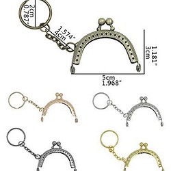 76 がま口口金 5色セット キーリング付き 特2 樹脂・レジン ちゃちゃ店 ...