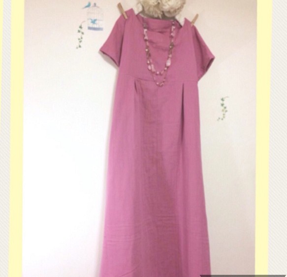 超ロング丈 フェアリーピンクふわふわ大人のWガーゼ♪(半袖❣️) 1枚目の画像