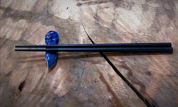藍釉筷子架（5件裝） 第1張的照片