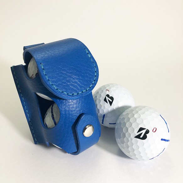 【こだわりゴルファーに】コースで映えるゴルフ小物  ボールケース(2個用) トスカーナ(青) 1枚目の画像