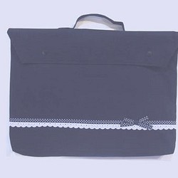 防災ずきんカバー背面タイプ　紺×紺ドットリボン 1枚目の画像