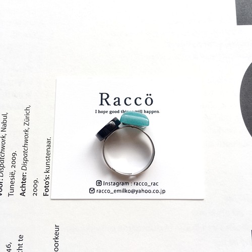 Onxy Bluegreen Jade Geometry Ringステンレスリング サイズフリー 指輪 リング Racco 通販 Creema クリーマ ハンドメイド 手作り クラフト作品の販売サイト