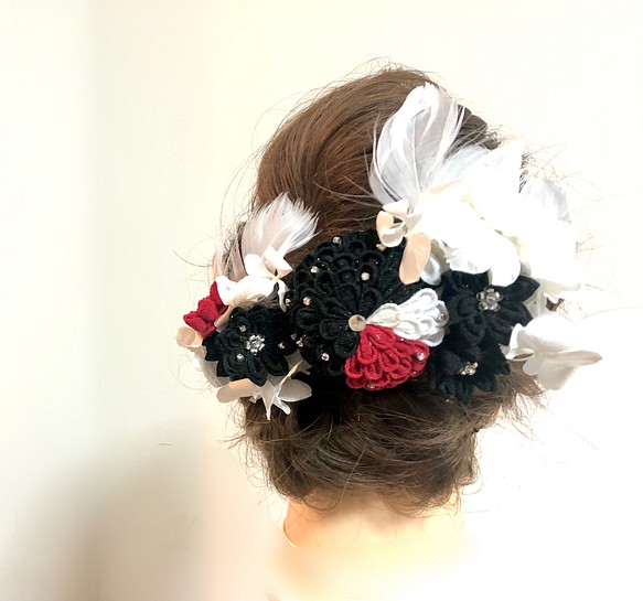ハンドメイド ヘッドドレス NO.12】卒業式・成人式・結婚式用の髪飾り