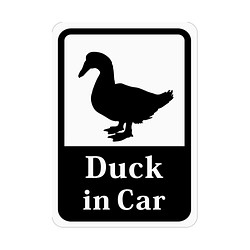 Duck in Car 「あひる」 車用ステッカー (マグネット) 1枚目の画像
