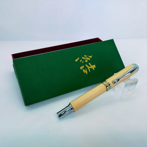 木製ボールペン/結ペンゐふう/東濃檜/シルバー 1枚目の画像