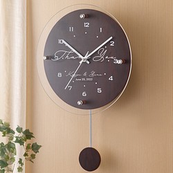 「シンプル筆記体　振り子時計 」名入れ メッセージ 振り子時計 1枚目の画像