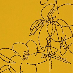 「日々是好日 no.2」　シンプルに植物を描いたフリーハンド絵画 1枚目の画像