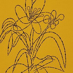 「日々是好日 no.4」　シンプルに植物を描いたフリーハンド絵画 1枚目の画像