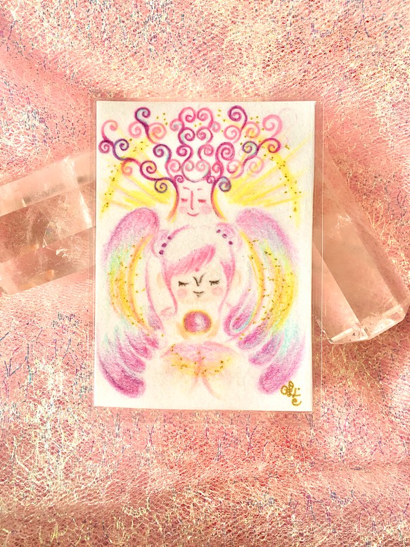 【心を癒す御守り、ヒーリングアイテム、インテリア】天使さんのマジカルヒーリングアート・カードサイズ 1枚目の画像