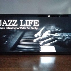JAZZ ジャズ ピアノ ライブ カフェ バー フォトライト サイン 看板 置物 雑貨 LED2wayライトBOX 1枚目の画像