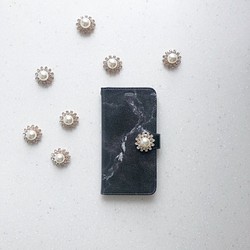 pearl black marble iphone ケース 5/5SE/6/6S/7/8/X/XS 1枚目の画像