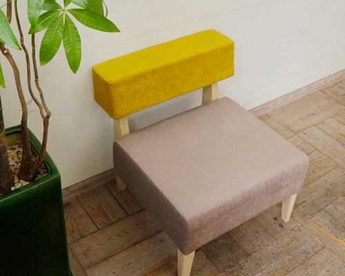 1seater Border sofa（NA×イエロー[SP-UP619]＆モカ[SP-UP621