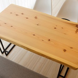 吉野200年杉のテーブル 角フレーム脚 1500㎜×800㎜ ※幅・奥行セミオーダー可能 1枚目の画像
