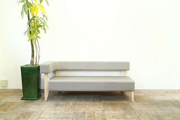2.5s Border sofa-L（右）（ NA × グレー RE-07：ペット用生地 ） 1枚目の画像