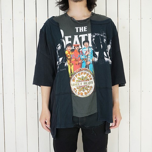 Tn21aw218 Nininbaori Type 3 Color Bk リメイク バンド バンドtシャツ ドッキング Tシャツ カットソー Build By Bye Bye 通販 Creema クリーマ ハンドメイド 手作り クラフト作品の販売サイト