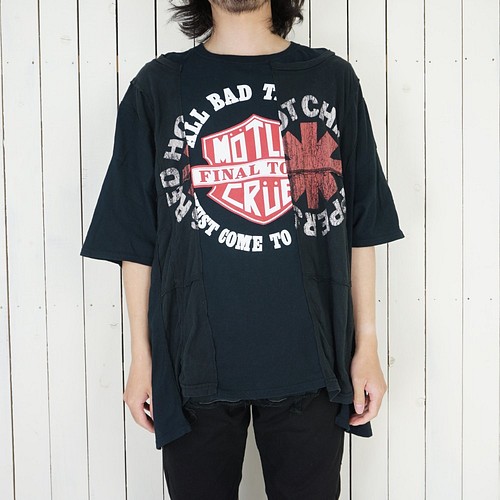 Tn21aw221 Nininbaori Type 3 Color Bk リメイク バンド バンドtシャツ ドッキング Tシャツ カットソー Build By Bye Bye 通販 Creema クリーマ ハンドメイド 手作り クラフト作品の販売サイト