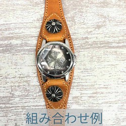 カスタム メンズ腕時計 レザーブレスウォッチ - 腕時計