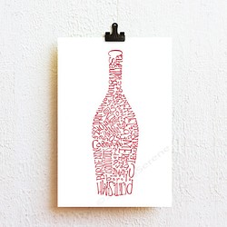レッド ワイン ボトル 小さなアート イラスト Simpleserene 通販 Creema クリーマ ハンドメイド 手作り クラフト作品の販売サイト