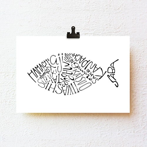 美味しいお魚アート すしねた 小さな モノクロ イラスト イラスト Simpleserene 通販 Creema クリーマ ハンドメイド 手作り クラフト作品の販売サイト