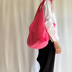 【新色・ピンク】ナイロンタフタ・シンプルエコバック【大容量・レジ袋型・撥水・軽量】 1枚目の画像