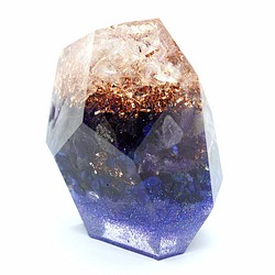 鉱石型オルゴナイト　ラピスラズリ＆アメジスト 1枚目の画像