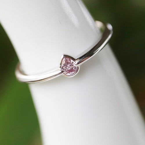 天然ピンクダイヤモンド　手作り指輪