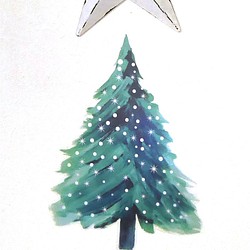クリスマスツリー【ペイント】　ウォールステッカー/ウォールデコ【送料込】 1枚目の画像