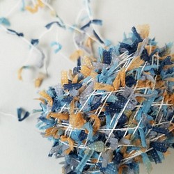 B302「リボンヤーン 森の美術館 白芯(ブルー)」素材糸 1枚目の画像