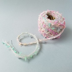 ④A62「ドリームフェアリー(5)シルバーピンク」　素材糸　引き揃え糸　パステルカラー　手染め 1枚目の画像